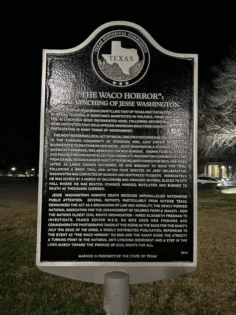 (New) Jesse Washington Historical Marker : r/Waco