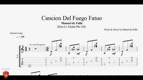 Manuel De Falla Cancion Del Fuego Fatuo Guitar Lesson Tabs Youtube