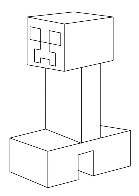 Minecraft Coloring Pages Creeper Face