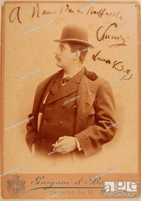 Portrait Of The Composer Giacomo Puccini Stock Photo