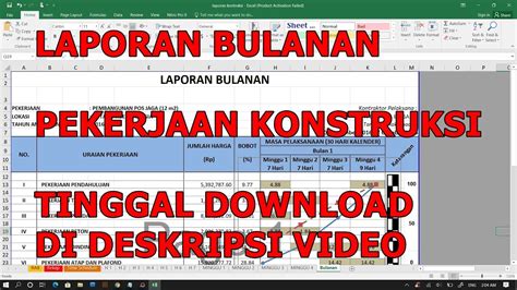 Aplikasi Microsoft Excel Untuk Membuat Laporan Progress Fisik Proyek