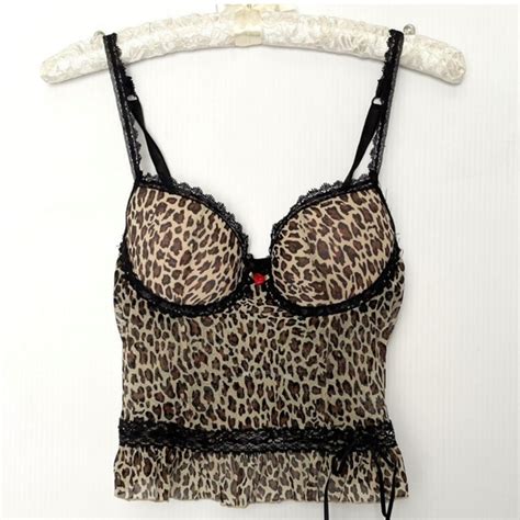 Rampage Tops 9s Y2k Sexy Crop Rampage Leopard Print Lingerie Top Poshmark
