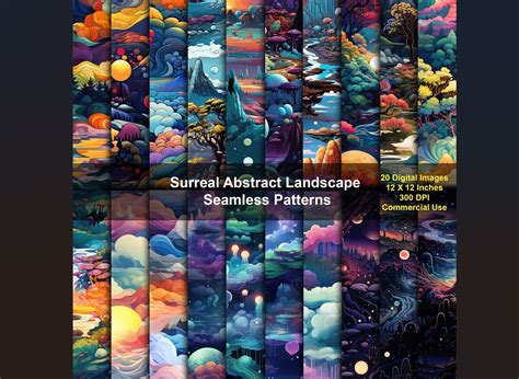 Surreal Abstract Landscape Seamless Graphic by sansakdesign · Creative Fabrica