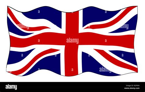 The Union Jack Flag Of Great Britain Fluttering In A Breeze Stock Photo