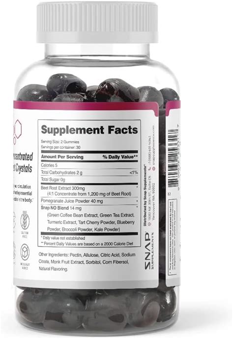 Snap Supplements Gomitas De Ra Z De Remolacha De Xido N Trico Sin