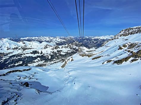 The Mountain Cable Car Col Du Pillon Cabane Scex Rouge Glacier 3000