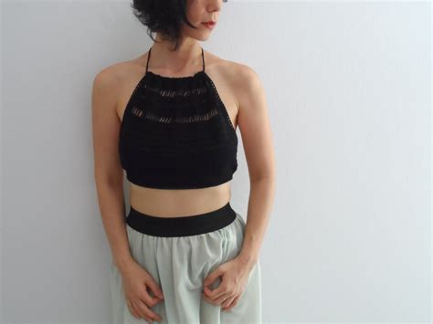 Crochet Halter Top Bikini Crochet Top High Neck Halter Etsy