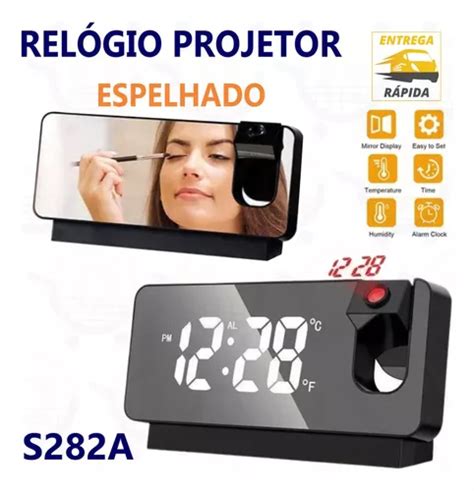 Rel Gio Projetor Led Espelho Mesa Digital De Teto Alarme Frete Gr Tis