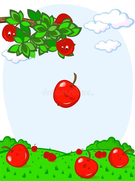 Falling apples fun stock vector. Illustration of color - 19616555