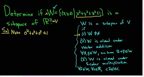 Determine If The Unit Sphere Is A Subspace Of The Vector Space R 3