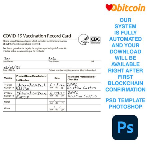 USA COVID-19 Vaccination Record Card Template - United Templates