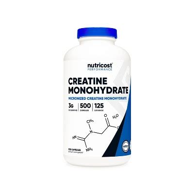 Nutricost Creatine Monohydrate Capsules 3000 Mg 500 Capsules Target