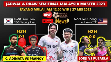 Jadwal Semifinal Malaysia Master 2023 Hari Ini Day5 Leo Daniel Vs Man