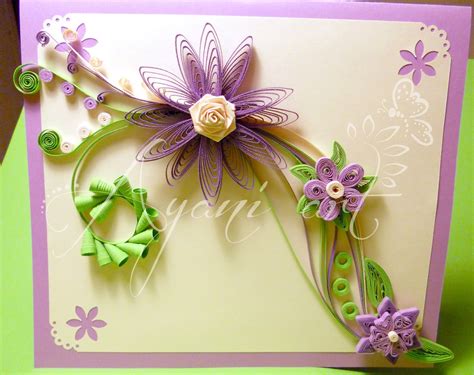 Ayani Art Quilled Purple And Green Card