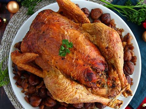 Roasted Capon With Chestnuts Recipe Petitchef