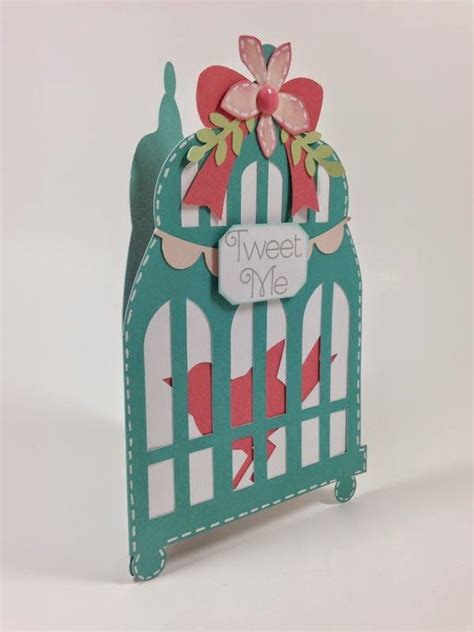 A Handmade Card With A Bird In A Cage And The Words Sweet Bye On It