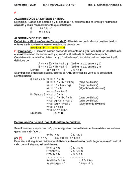 TEMA 2 3 ALG DIV Entera Euclides A8 Avance 8 05 Oct Comp 12