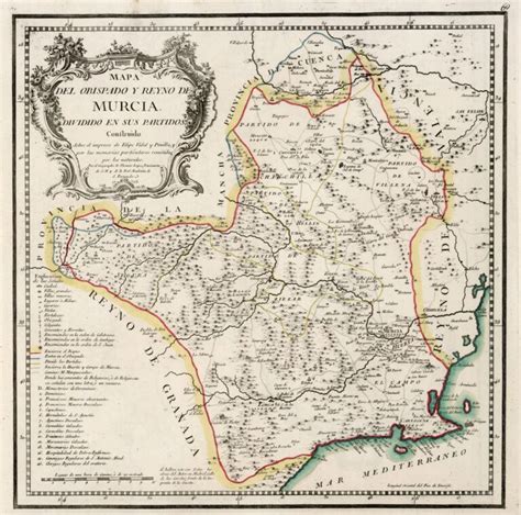 Mapa Del Reino De Murcia 1768 Mapas Milhaud