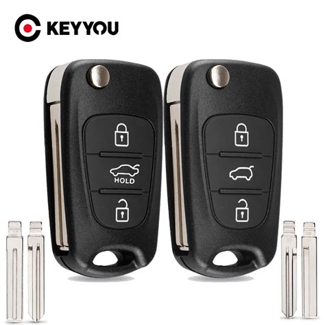 Keyyou Carcasa De Llave Remota Para Coche Funda Plegable Con Botones