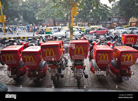 McDonald's delivery mopeds, Delhi, India Stock Photo, Royalty Free ...