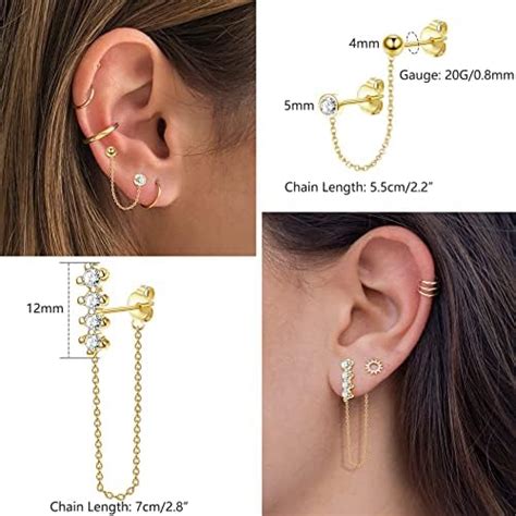 Cassieca Paires Boucles D Oreilles Cha Ne Rondes Carr Es Cz Papillon