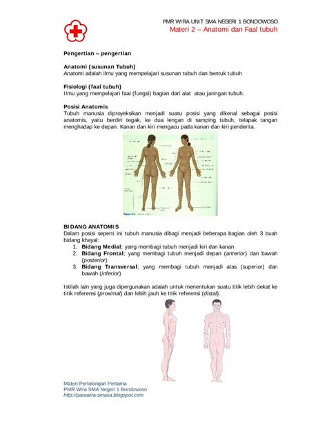 PDF PMR WIRA UNIT SMA NEGERI 1 BONDOWOSO Materi 2 Anatomi PDF