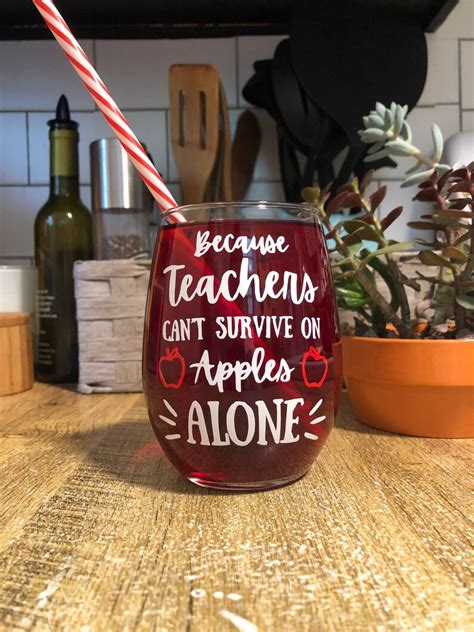 Funny Teacher Wine Glass 21oz Teacher Ts Teacher Etsy