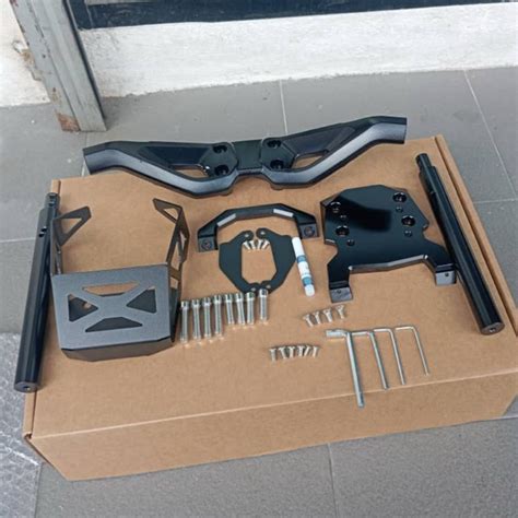 CNC Handle Bar Xmax 250 300 V1 V2 Naked Handle Bar Set Black Colour Heavy Duty Riser Adapter