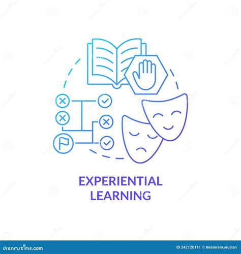 Experiential Learning Blue Gradient Concept Icon Stock Vector