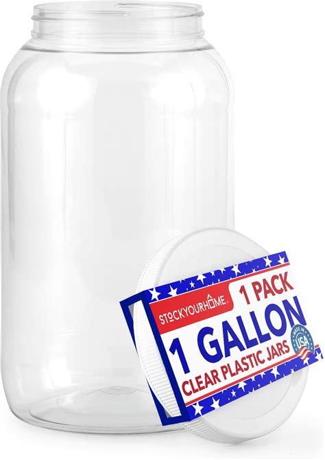 Amazon Stock Your Home 1 Gallon Clear Plastic Jars With Lids 1