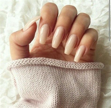 Long Nude Acrylic Gel Nails Natural Gel Nails Long Nails Beautiful