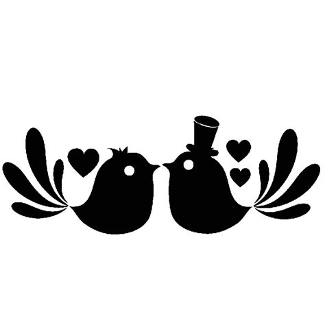 Sticker Dessin Oiseaux Amoureux