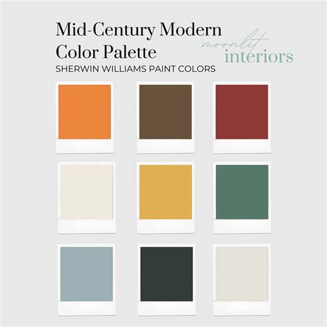 The Mid Century Modern Color Palette Sheryln Williams Paint Colors