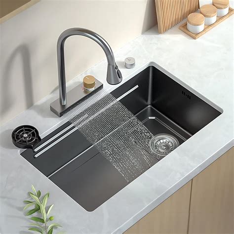 Amazon Kitchen Sink Flying Rain Waterfall Sink Black Stainless