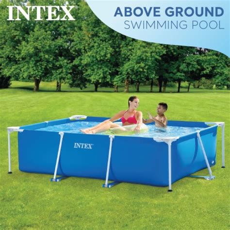 Intex 86 x 23 Rectangular Frame Above Ground Outdoor Splash Swimming ...