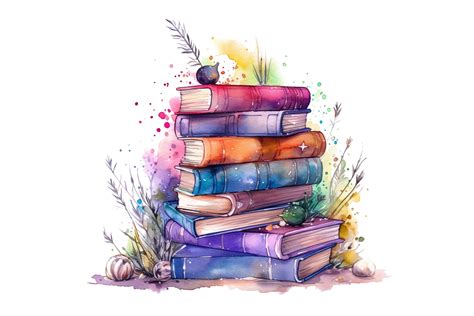 Watercolor Fantasy Books Clipart Graphic By Sayedhasansaif04 Creative