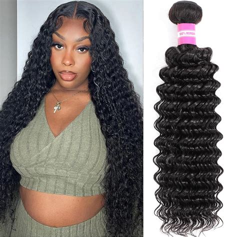 Amazon Deep Wave Human Hair Bundles Inch A Brazilian Virgin