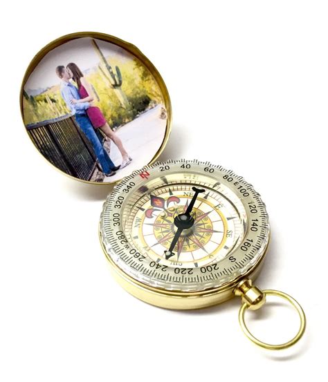 Custom Engraved Photo Compass Personalized Compass Front