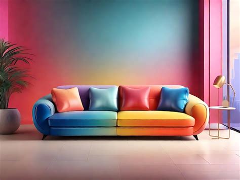 Premium Photo | Vibrant Colorful Sofa Design on White Background