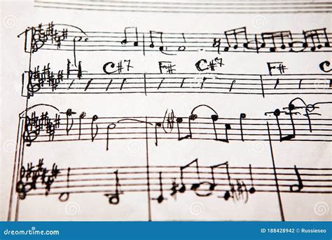 Handwritten musical score stock photo. Image of orchestration - 188428942