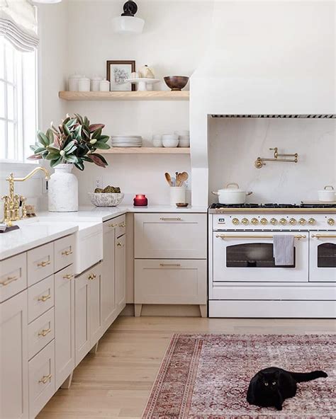 Brass Hardware Kitchen With Beige Cabinets Soul Lane