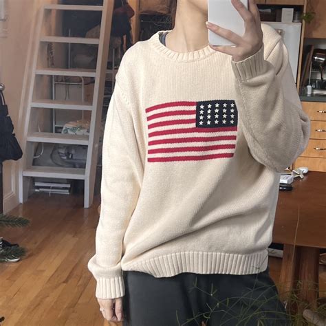 Vintage American flag sweater. Looks sim. to the... - Depop