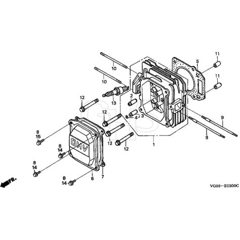 Honda HRH536 QXE MZBU 8000001 8099999 Cylinder Head Diagram GHS