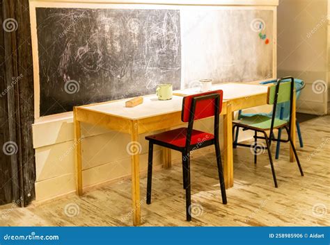 Old school classroom stock photo. Image of estate, design - 258985906