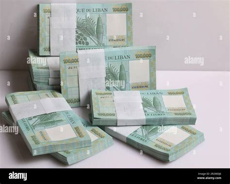 Stacks Of Lebanese Pounds Denomination Symbolizing The