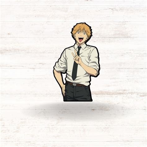 Chainsaw Man 4 6 Inches Peeker Vinyl Sticker Half Body Waterproof