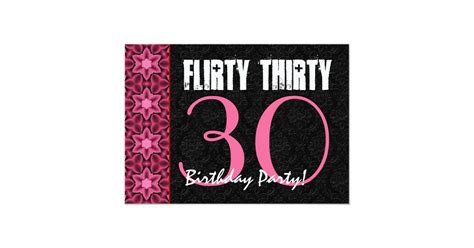 Flirty Thirty 30th Birthday Party Pink And Black Invitation