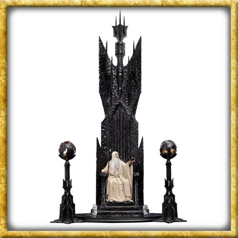 Herr Der Ringe Statue Saruman Der Weisse Auf Thron Drachenhort