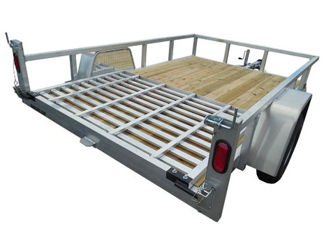 6.5 X 12 Aluminum Utility Trailer SA w/ 3-side rail & 4' Ramp Gate– Van ...