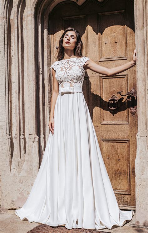 Romantic Satin Lace Wedding Dress - Etsy